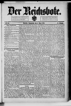 Der Reichsbote vom 04.04.1908