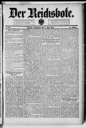 Der Reichsbote vom 11.04.1908