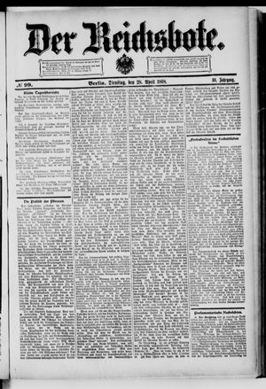 Der Reichsbote vom 28.04.1908