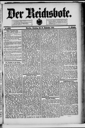 Der Reichsbote vom 20.09.1908