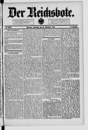 Der Reichsbote vom 22.11.1908