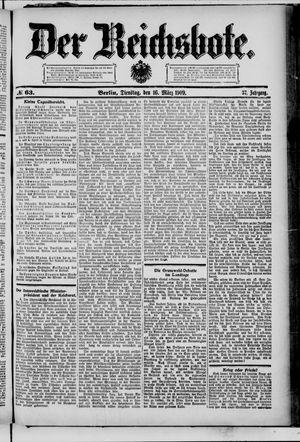 Der Reichsbote vom 16.03.1909