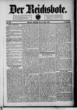 Der Reichsbote on Mar 31, 1909