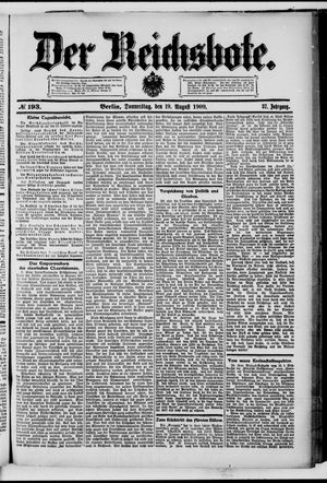 Der Reichsbote vom 19.08.1909