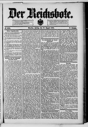 Der Reichsbote vom 20.08.1909