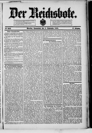 Der Reichsbote vom 11.09.1909