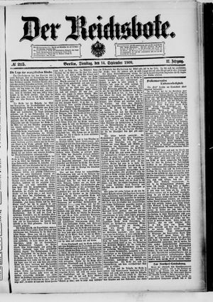 Der Reichsbote vom 14.09.1909