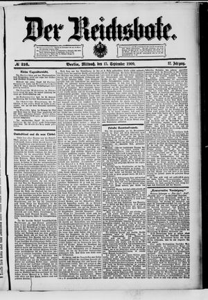 Der Reichsbote vom 15.09.1909