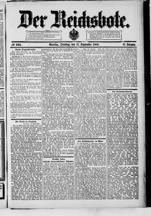 Der Reichsbote vom 21.09.1909