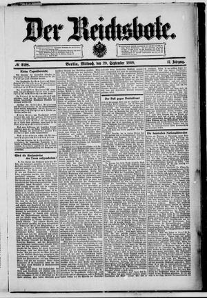 Der Reichsbote vom 29.09.1909