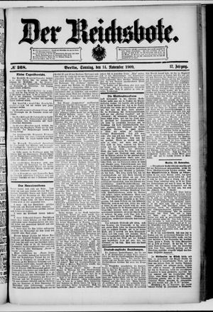 Der Reichsbote vom 14.11.1909