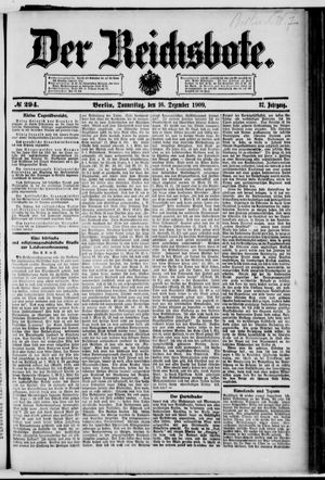 Der Reichsbote vom 16.12.1909