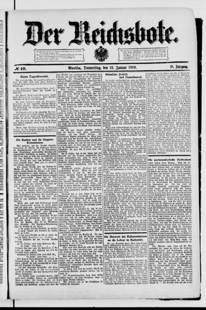 Der Reichsbote vom 13.01.1910