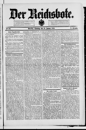 Der Reichsbote on Jan 16, 1910