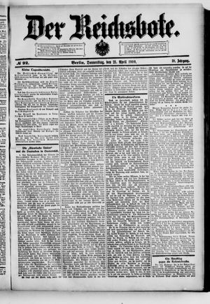 Der Reichsbote vom 21.04.1910