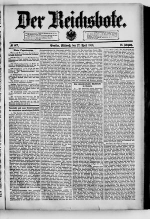 Der Reichsbote vom 27.04.1910