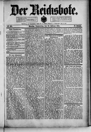 Der Reichsbote vom 16.02.1911