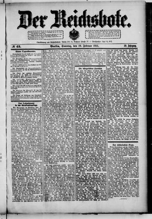 Der Reichsbote vom 19.02.1911