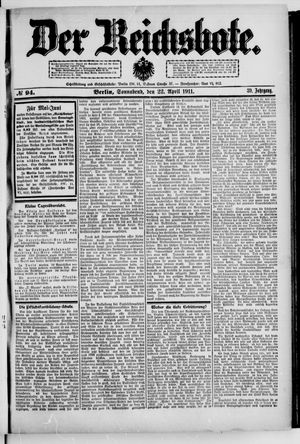 Der Reichsbote vom 22.04.1911