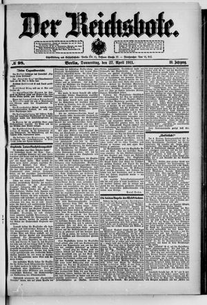 Der Reichsbote vom 27.04.1911