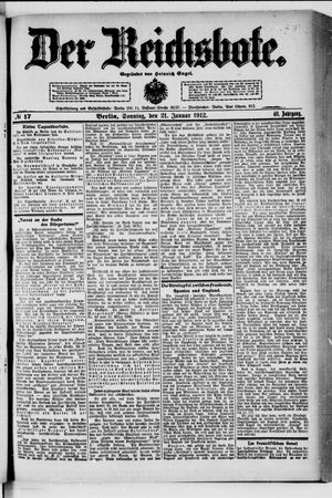 Der Reichsbote vom 21.01.1912