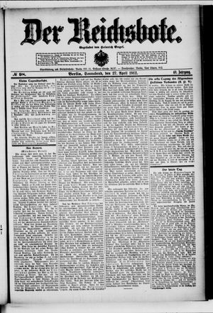 Der Reichsbote vom 27.04.1912