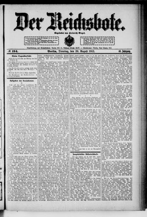 Der Reichsbote vom 20.08.1912