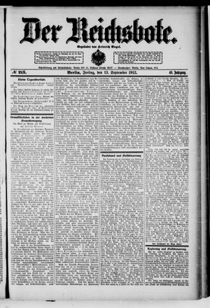 Der Reichsbote vom 13.09.1912