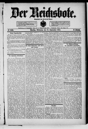 Der Reichsbote vom 18.09.1912