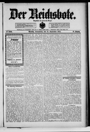 Der Reichsbote vom 21.09.1912