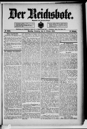 Der Reichsbote vom 06.10.1912