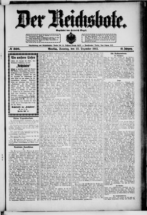 Der Reichsbote vom 22.12.1912