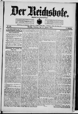 Der Reichsbote on Jan 12, 1913