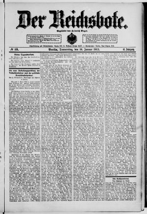 Der Reichsbote on Jan 16, 1913