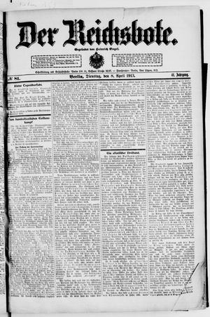 Der Reichsbote on Apr 8, 1913