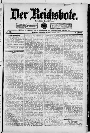 Der Reichsbote vom 23.04.1913