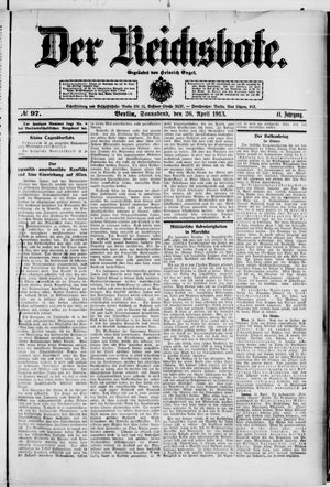 Der Reichsbote vom 26.04.1913