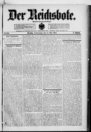 Der Reichsbote vom 15.05.1913