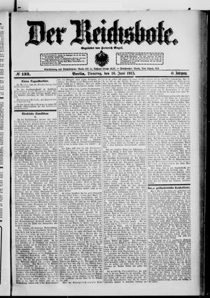 Der Reichsbote vom 10.06.1913