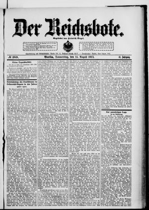 Der Reichsbote vom 14.08.1913