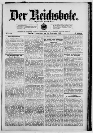 Der Reichsbote vom 18.09.1913
