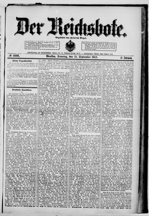 Der Reichsbote vom 21.09.1913