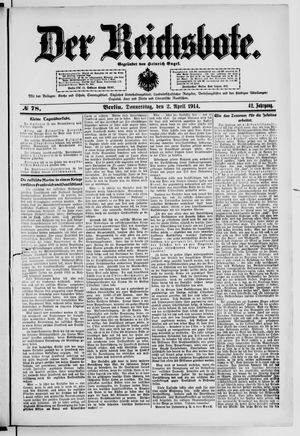 Der Reichsbote on Apr 2, 1914
