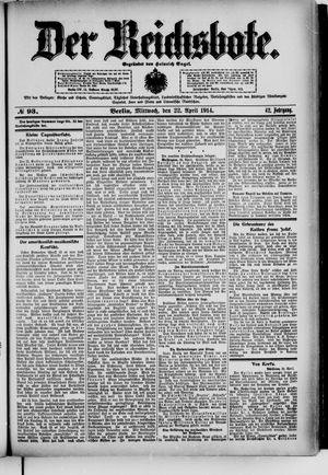 Der Reichsbote vom 22.04.1914