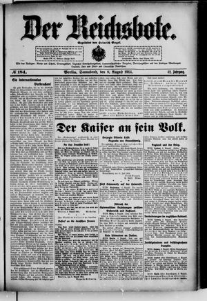 Der Reichsbote vom 08.08.1914