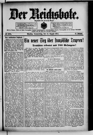 Der Reichsbote vom 13.08.1914