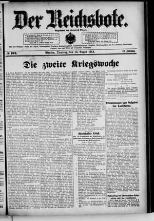 Der Reichsbote vom 18.08.1914