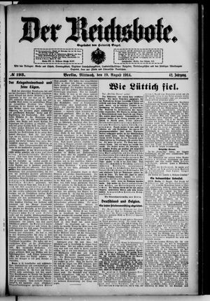 Der Reichsbote vom 19.08.1914