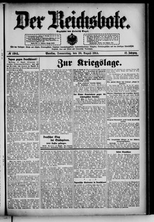 Der Reichsbote vom 20.08.1914