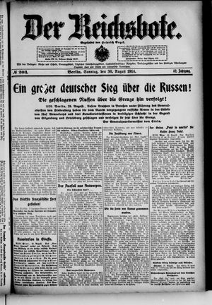 Der Reichsbote vom 30.08.1914